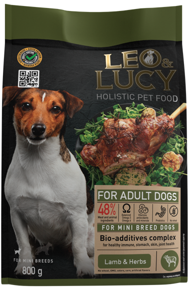 Изображение Корм для собак мелких пород Лео Люси ягненок травы Прорацион м/у, 800 г
