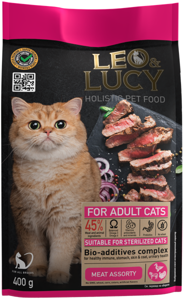 Изображение Корм для стерилиз кошек Лео Люси мясное ассорти Прорацион м/у, 400 г
