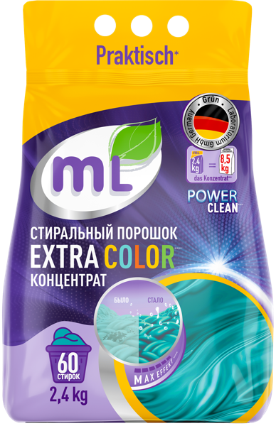 Изображение Стиральный порошок концентр Майн либе экстра цветное белье Белая Мануфактура м/у, 2,4 КГ