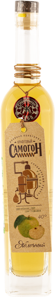 Изображение Настойка Спирт Люкс 40% Стрижамент самогон яблоко Стрижамент с/б, 0,5 л