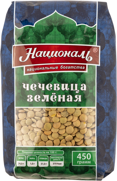 Изображение Чечевица зеленая Националь Ангстрем Трейдинг м/у, 450 г