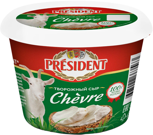 Изображение Сыр 65% творожный Президент козий шевр Лакталис п/б, 140 г