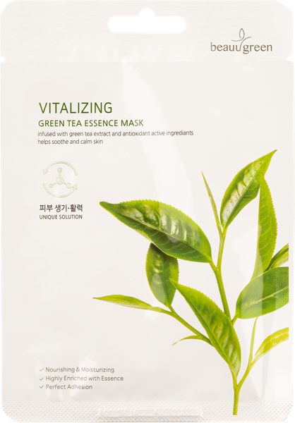 Изображение Маска питание для лица Бьюгрин зеленый чай от воспалений Бьюти Косметик м/у, 1 шт
