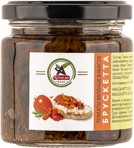 Изображение Томаты вяленые в масле Артисан фудс брускетта Арутюньян К.В. с/б, 200 г