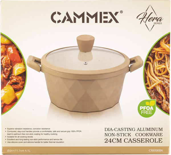 Изображение Кастрюля 4л кремовая инд Каммекс алюминиевая с крышкой Каммекс к/у, 1 шт