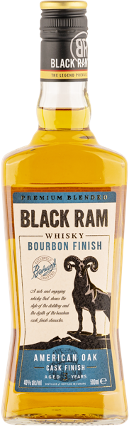 Изображение Виски купажированный 40% Блек Рэм бурбон финиш 3 года ВиПи Брендс Инт с/б, 0,5 л
