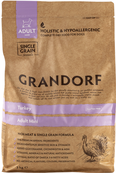 Изображение Корм для собак мелких пород Грандорф индейка Юнайтед Петфуд м/у, 3 КГ