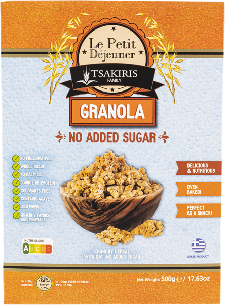 Изображение Гранола без сахара Ле Пети Дежени Тсакирис Фэмели кор, 500 г