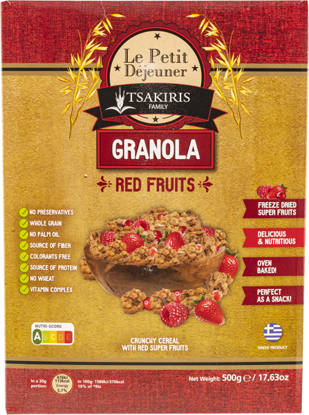 Изображение Гранола Ле Пети Дежени ягодная Тсакирис Фэмели кор, 500 г