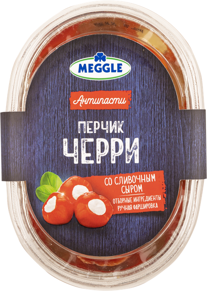 Изображение Антипасти со сливочным сыром Меггле перец черри Меггле п/б, 210 г