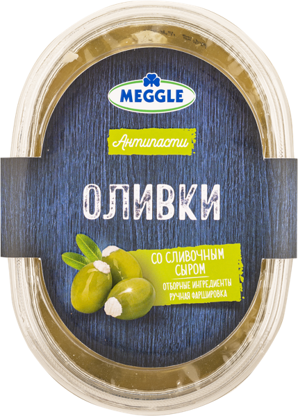 Изображение Антипасти со сливочным сыром Меггле оливки Меггле п/б, 210 г
