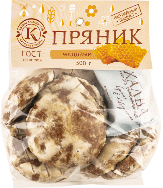 Изображение Пряники г.Новокубанск Фабрика Козлова медовые заварные Козлова м/у, 300 г
