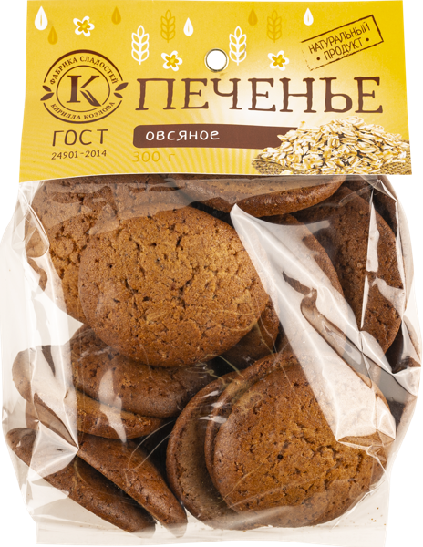Изображение Печенье г.Новокубанск Фабрика Козлова овсяное Козлова м/у, 300 г