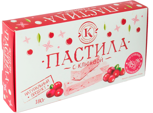 Изображение Пастила г.Новокубанск Фабрика Козлова с клюквой заварная Козлова кор, 180 г