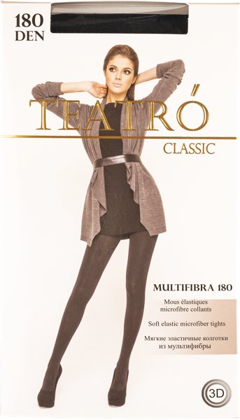 Изображение Колготки 180 ден размер 2 Театро мультифибра неро Виктория к/у, 1 шт