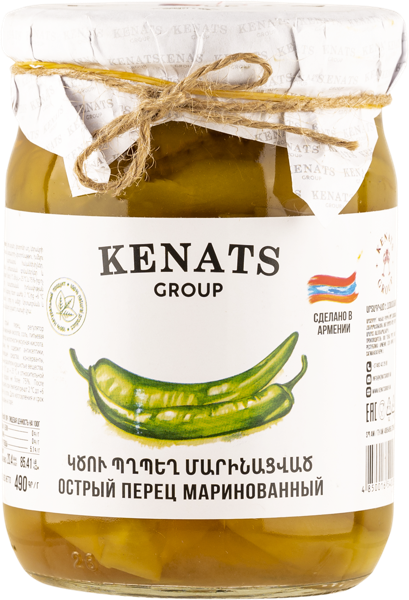 Изображение Перец маринованный Кенац острый Кенац Груп с/б, 490 г
