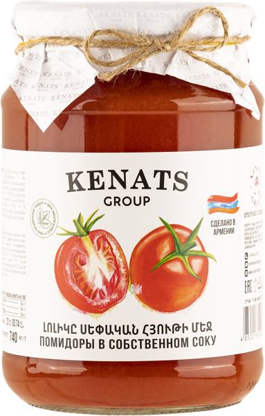 Изображение Томаты в собственном соку Кенац Кенац Груп с/б, 740 г