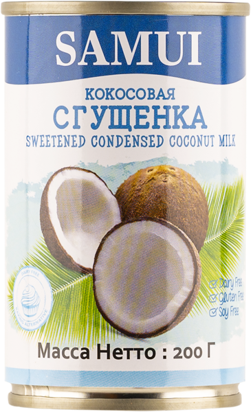 Изображение Молоко сгущенное кокосовое Самуи Шеф Чоис Фудс ж/б, 200 г