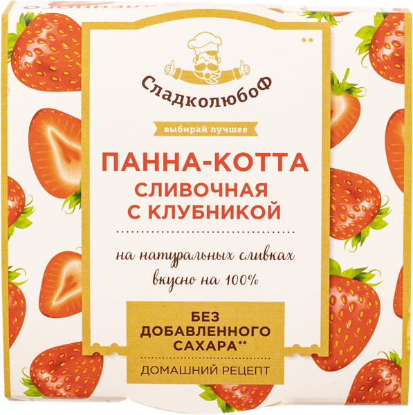 Изображение Десерт с клубникой Сладколюбоф панна-котта Полезный продукт п/б, 110 г