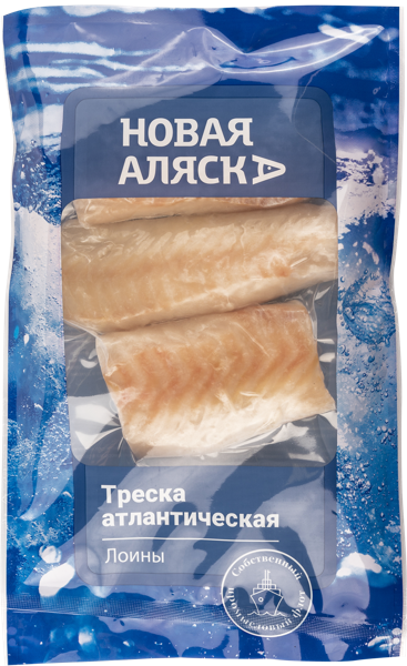 Изображение Рыба замороженная Новая Аляска треска филе б/к б/к Новая Аляска Волхов м/у, 400 г