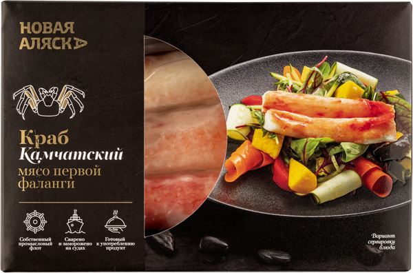 Изображение Морепродукты варено-мороженные Краб Камчатский мясо первой фаланги Новая Аляска Волхов п/у, 200 г