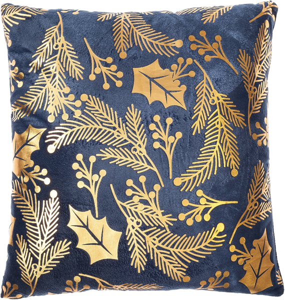 Изображение Чехол 42см на подушку Этель золотые ветки синий Этель м/у, 1 шт