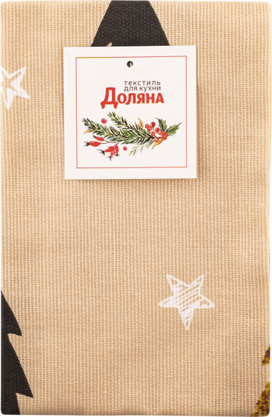 Изображение Полотенце 40*70см для кухни Доляна кристмас муд бежевое Доляна м/у, 1 шт