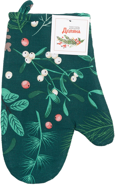 Изображение Прихватка 20*27см для горячего Доляна нидлс зеленая варежка ИП Симановский Е.А. , 1 шт
