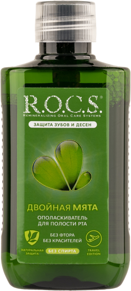 Изображение Ополаскиватель для рта Рокс двойная мята ЕвроКосМед п/у, 75 мл