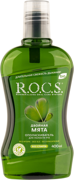Изображение Ополаскиватель для рта Рокс двойная мята ЕвроКосМед п/у, 400 мл