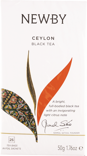 Изображение Чай черный в пакетиках Ньюби цейлон Ньюби Тиз кор, 25*2 г