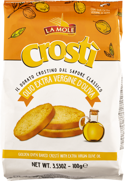 Изображение Крости сухарики пшеничные Ла Моле из Пьемонта с оливковым маслом Милан Ф.Ли м/у, 100 г