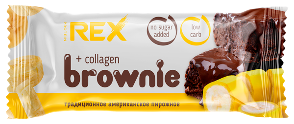 Изображение Пирожное протеиновое Протеин Рекс брауни банановое Роял Кейк м/у, 50 г