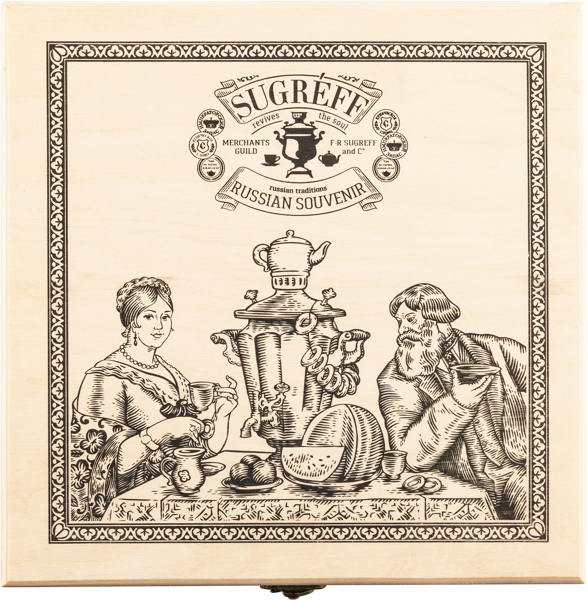 Изображение Набор Чая ассорти 9 вкусов Сугревъ деревянная шкатулка Тико шкатулка, 9*25 г