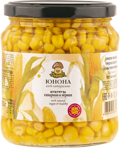 Изображение Кукуруза Юнона сахарная Юнона Инвест с/б, 460 г