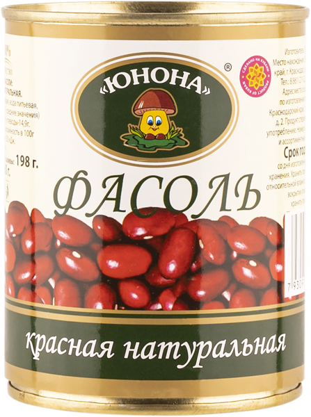 Изображение Фасоль красная Юнона Юнона Инвест ж/б, 360 г
