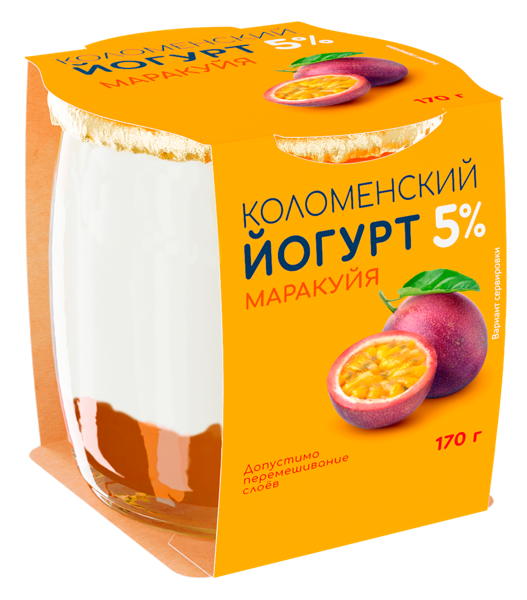 Изображение Йогурт 5% Коломенское маракуйя Коломенское с/б, 170 г