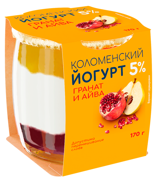 Изображение Йогурт 5% Коломенское гранат айва Коломенское с/б, 170 г