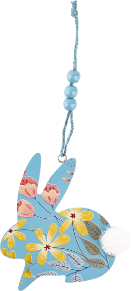 Изображение Подвеска 10,4*13см дерево Игл Гифтс кролик голубой Игл Гифтс , 1 шт