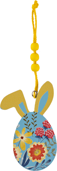 Изображение Подвеска 6*12,4см дерево Игл Гифтс яйцо-кролик желтое Игл Гифтс , 1 шт