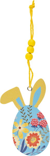 Изображение Подвеска 6*12,4см дерево Игл Гифтс яйцо-кролик голубое Игл Гифтс , 1 шт