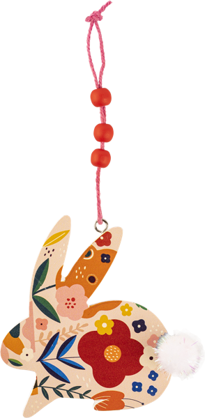 Изображение Подвеска 10*13см дерево Игл Гифтс кролик нежно-розовый Игл Гифтс , 1 шт