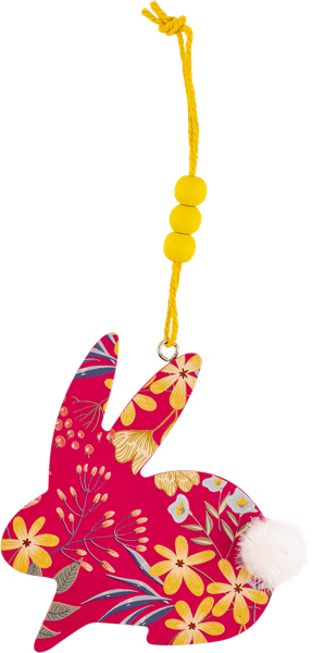 Изображение Подвеска 10*13см дерево Игл Гифтс кролик фуксия Игл Гифтс , 1 шт