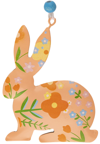 Изображение Подвеска 7,5*10см металл Игл Гифтс кролик розовый Игл Гифтс , 1 шт