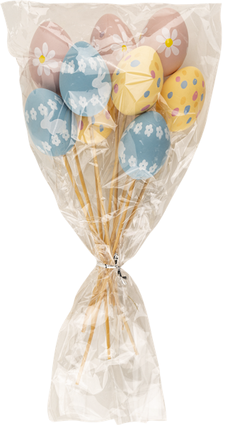 Изображение Яйцо 6см пасхальное Игл Гифтс 3 цвета на палочке Игл Гифтс м/у, 9 шт