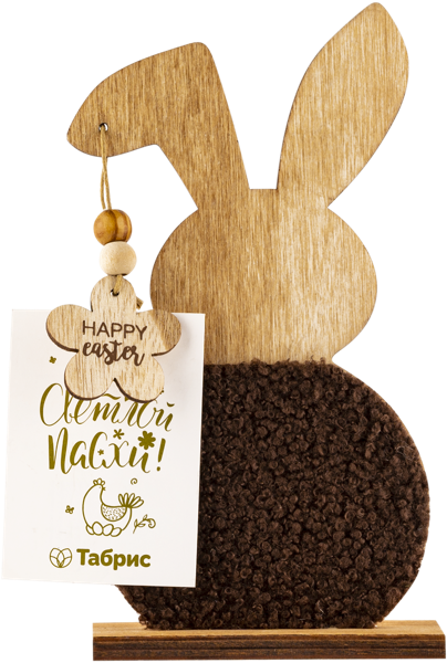 Изображение Фигурка 9*16,5см дерево Игл Гифтс кролик с цветком коричнев Игл Гифтс , 1 шт