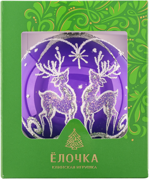 Изображение Шар 5 Олени стекло Ёлочка с2168 Клинская игрушка к/у, 1 шт