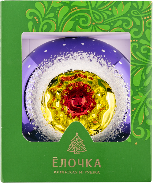 Изображение Шар 5 Лучистый стекло Ёлочка с1448 Клинская игрушка к/у, 1 шт