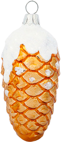 Изображение Ёлочное украшение стекло Ёлочка шишка кедровая с1520 Клинская игрушка к/у, 1 шт