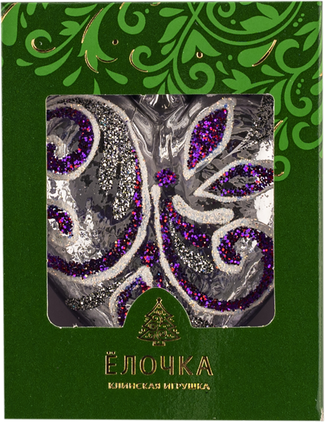 Изображение Сердечко Изящное стекло Ёлочка с2006 Клинская игрушка к/у, 1 шт